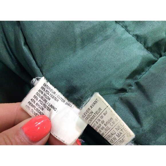 Utex Design Green Down Duvet Coat Jacket Womens 12 - Picture 6 of 7